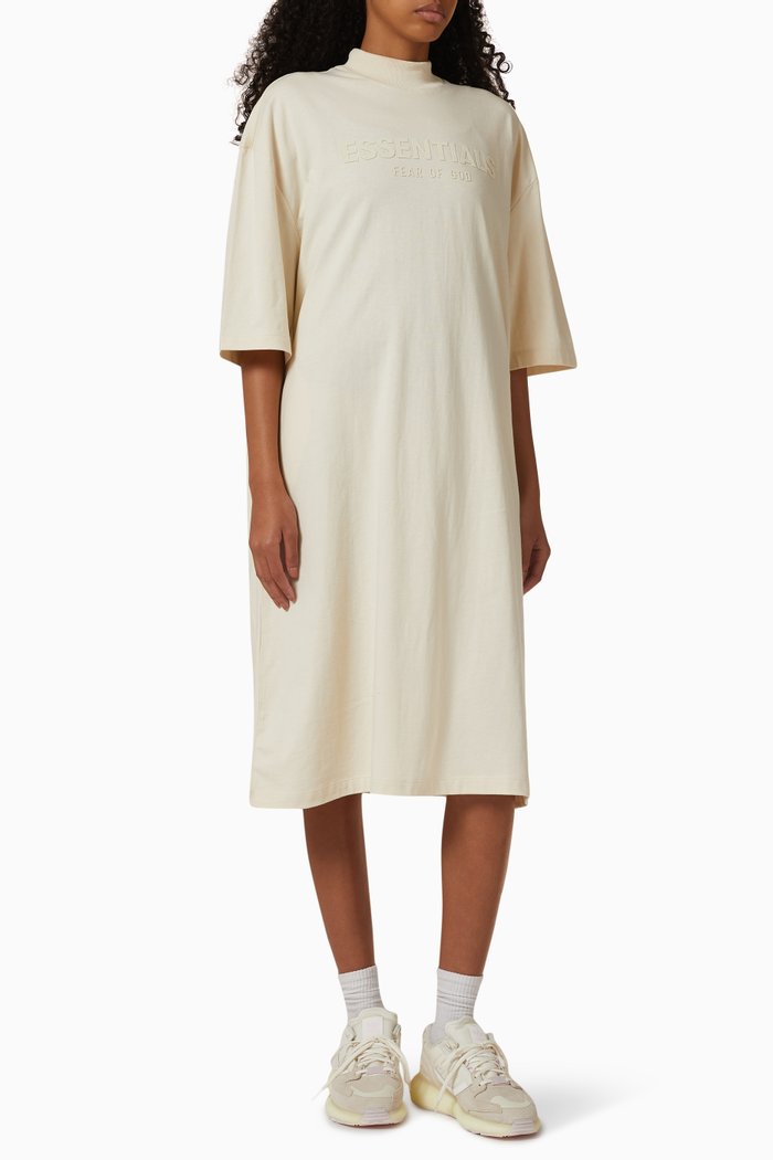 

Core Logo Midi T-shirt Dress in Jersey, Neutral