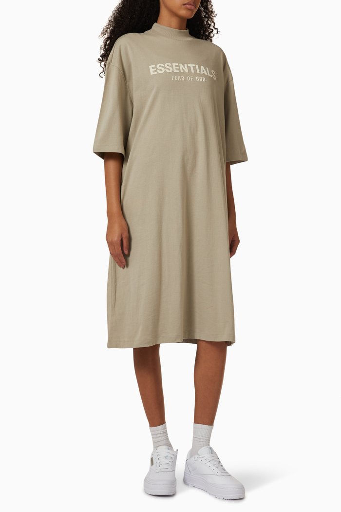 

Core Logo Midi T-shirt Dress in Jersey, Grey