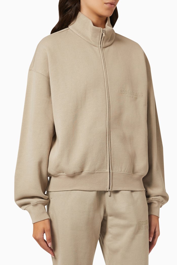

Essential Zip Sweatshirt in Core Fleece, Grey
