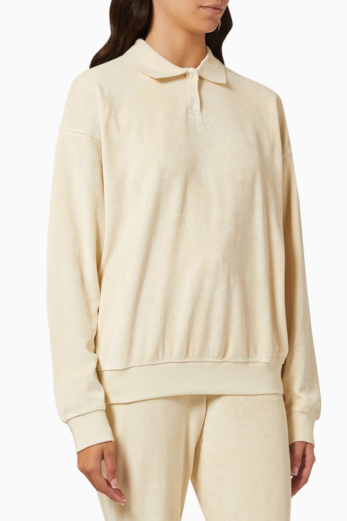 

Polo Shirt in Velvet, Neutral