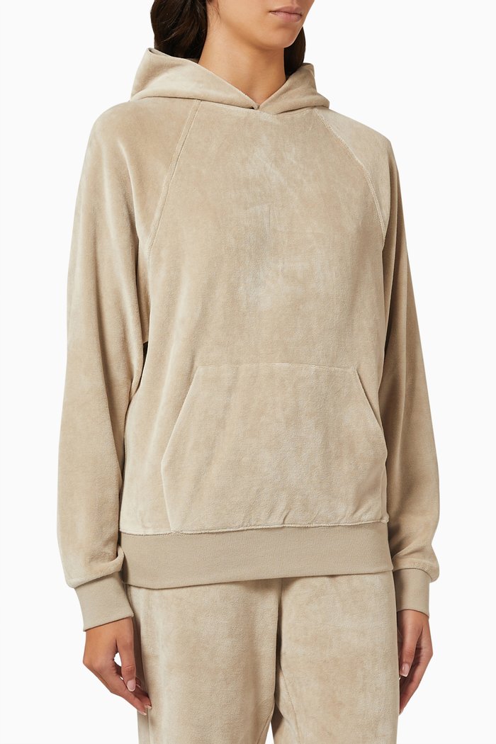

Hoodie in Velvet, Grey
