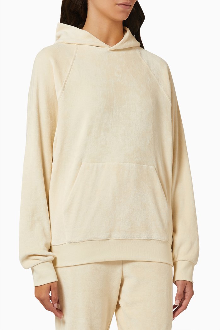 

Hoodie in Velvet, Neutral