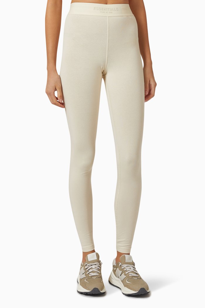 Essentials High-waist Leggings in Stretch Jersey, Neutral