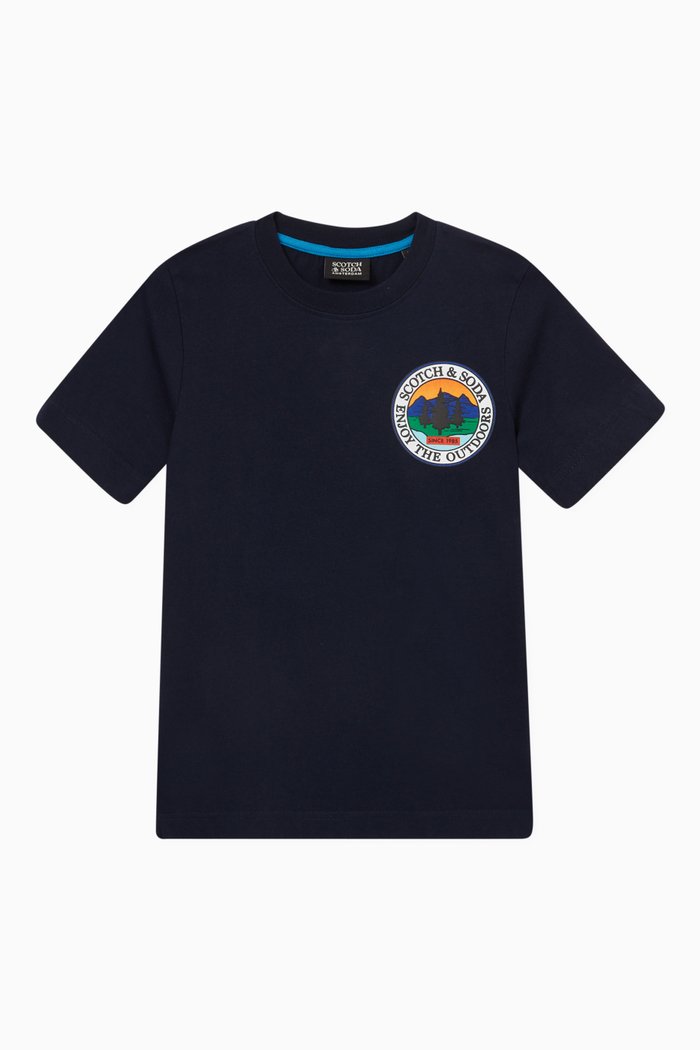 

Graphic Print T-shirt in Organic Cotton, Black