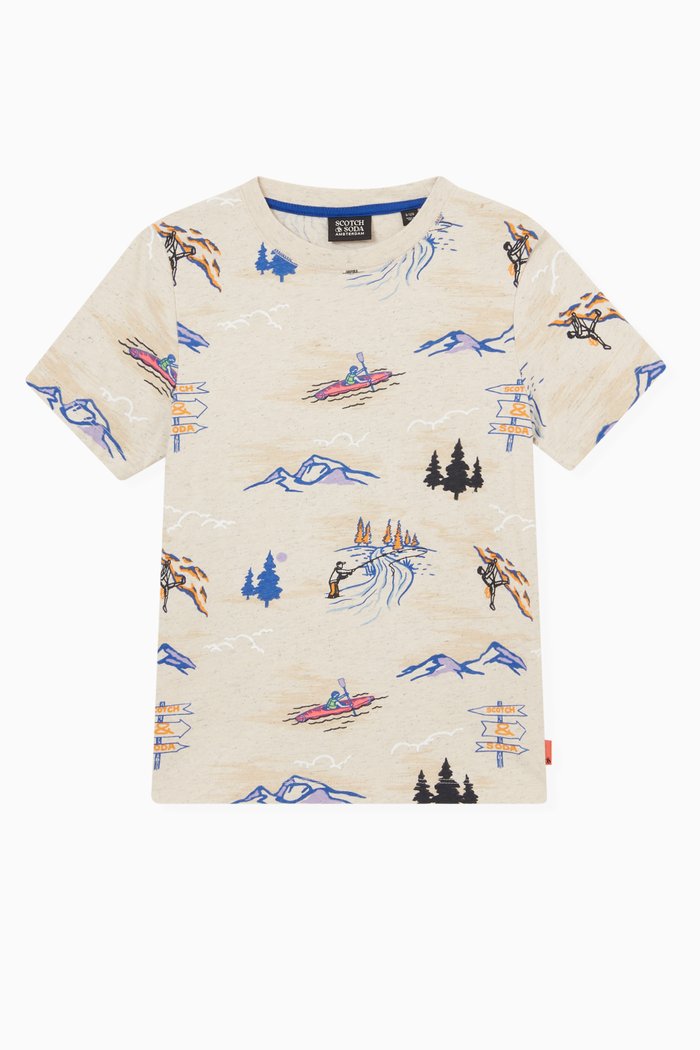 

Printed T-shirt in Organic Cotton, Multicolour