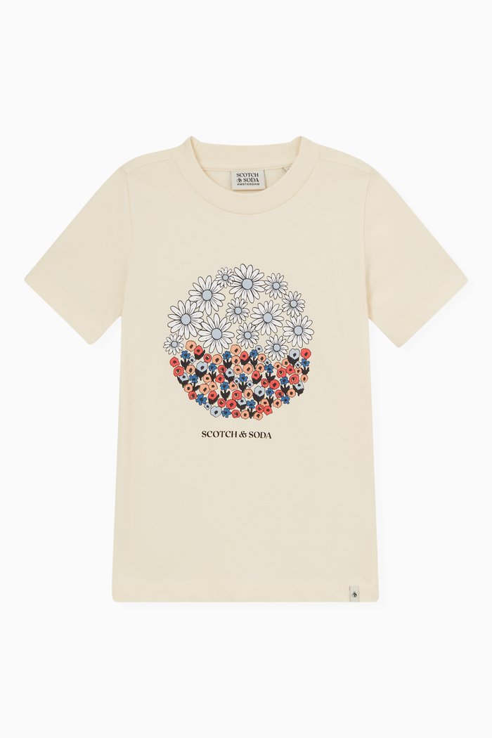 

Graphic Print T-shirt in Organic Cotton, Neutral