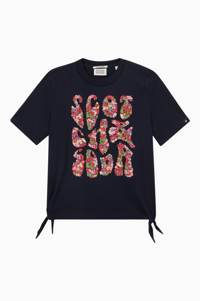 

Graphic Print T-shirt in Organic Cotton, Black