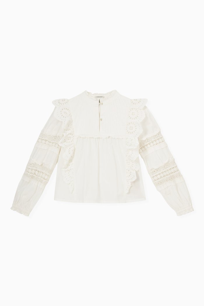 

Broderie Anglaise Top in Organic Cotton, White