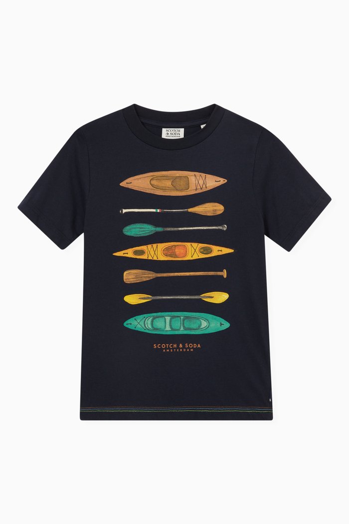

Graphic Print T-shirt in Organic Cotton, Black