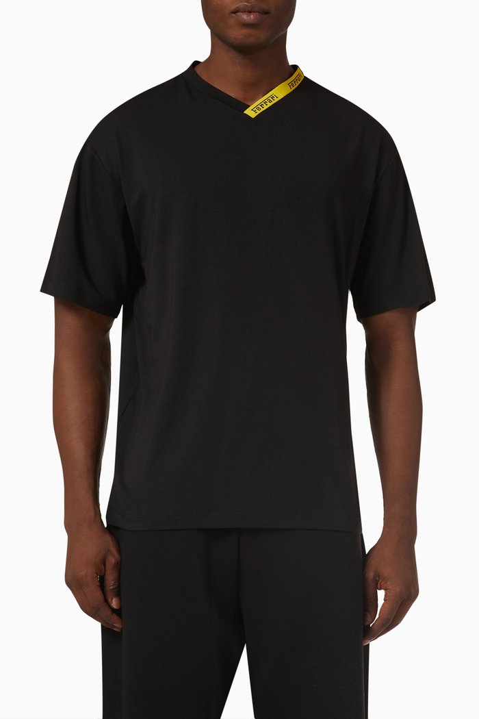 

Logo Tape T-shirt in Modal Jersey, Black