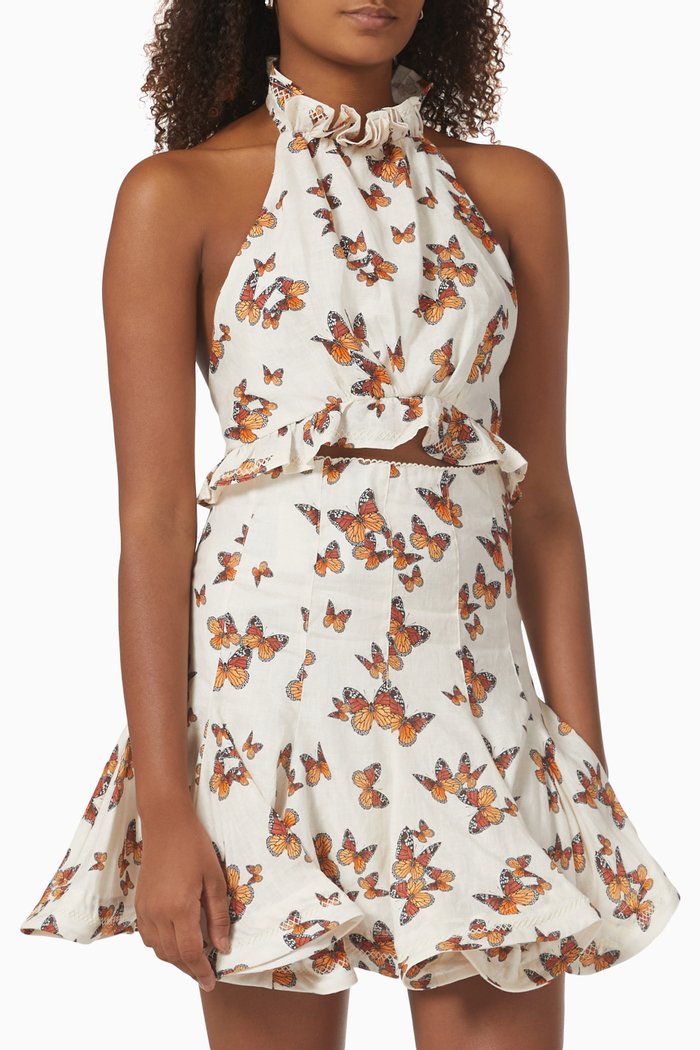 

Nardo Halter Crop Top in Linen, Multicolour