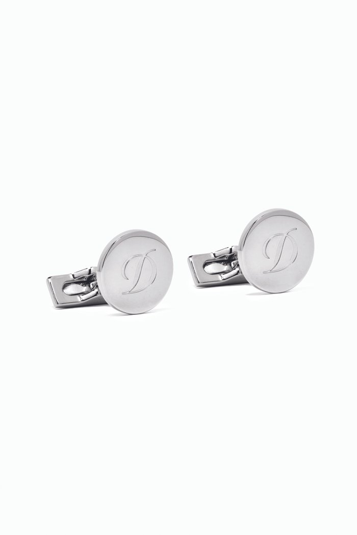 

D Cufflinks in Metal, Black