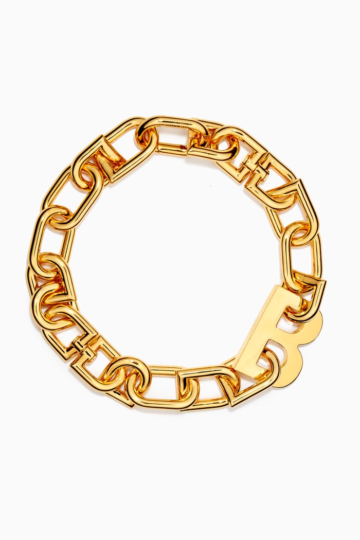 

B Chain XXL Necklace in Metal, Gold