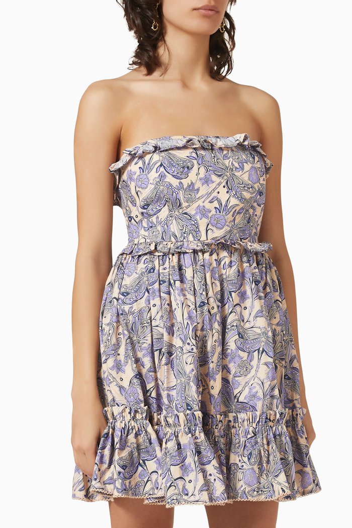

Rosa Libélulas Lavanda Mini dress in Cotton, Purple