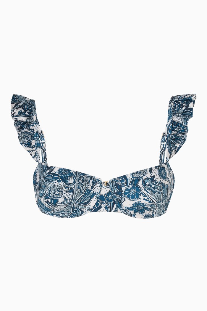 

Kiwi Libélulas Noche Bikini Top in Recycled Polyester, Blue