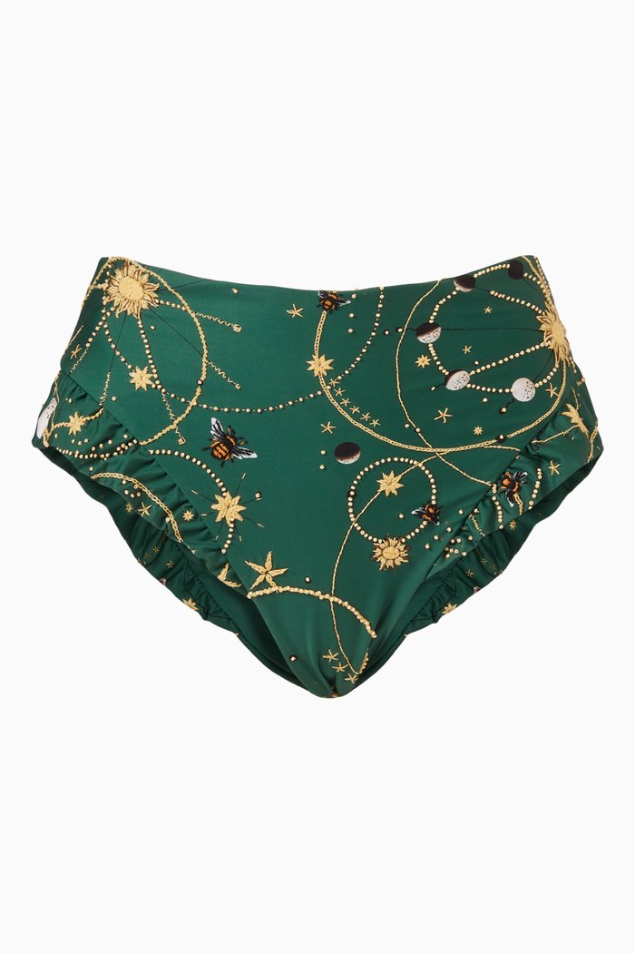 

Jengibre Astro Esmeralda Bikini Briefs in Recycled Polyester, Green