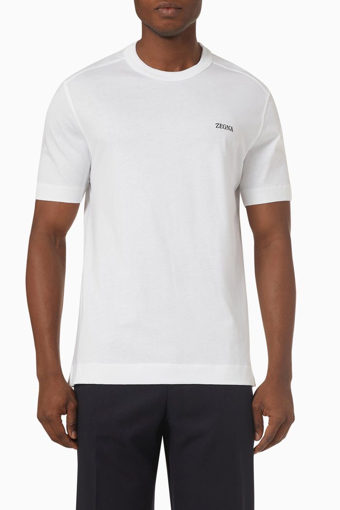 

Embroidered Logo T-shirt in Cotton-jersey, White