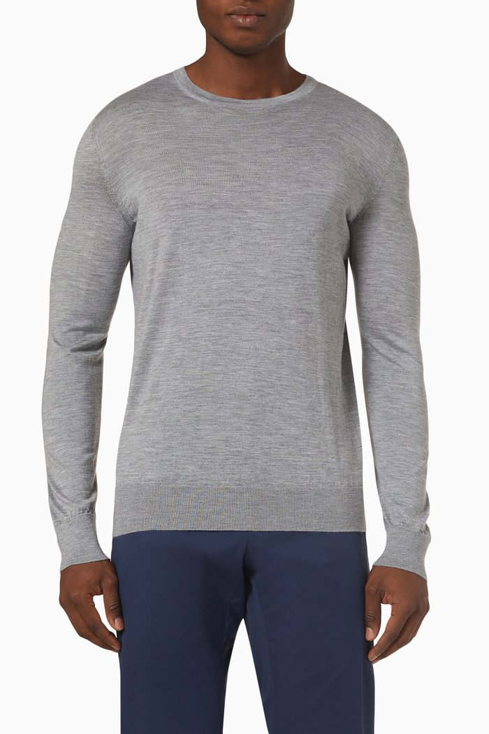 

Cashseta Light Crewneck Sweater in Cashmere-blend, Grey