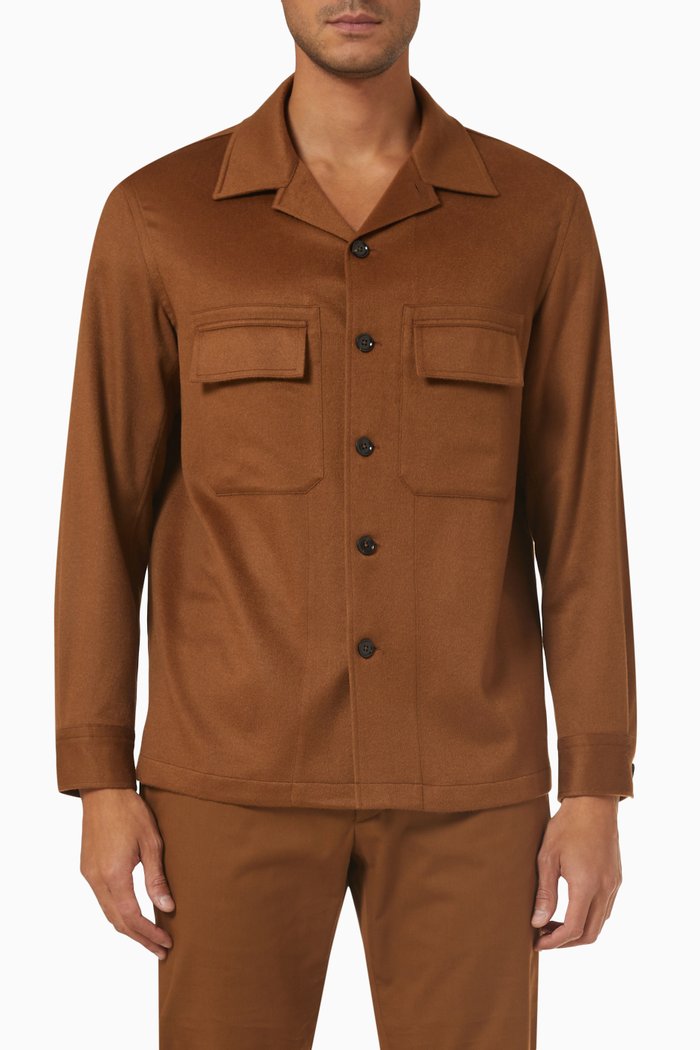 

Overshirt in Cashmere, Brown