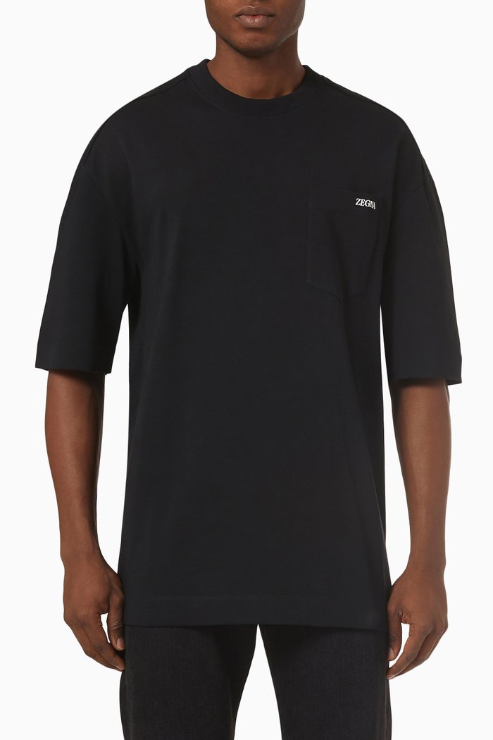 

Micro Logo T-shirt in Cotton, Black
