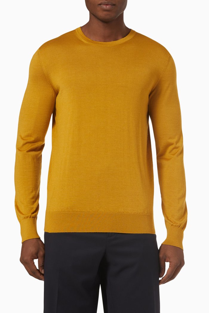 

Cashseta Light Crewneck Sweater in Cashmere-blend, Yellow