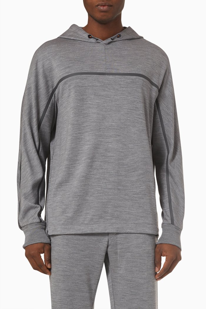 

Techmerino™ Hoodie in Merino Wool-blend, Grey