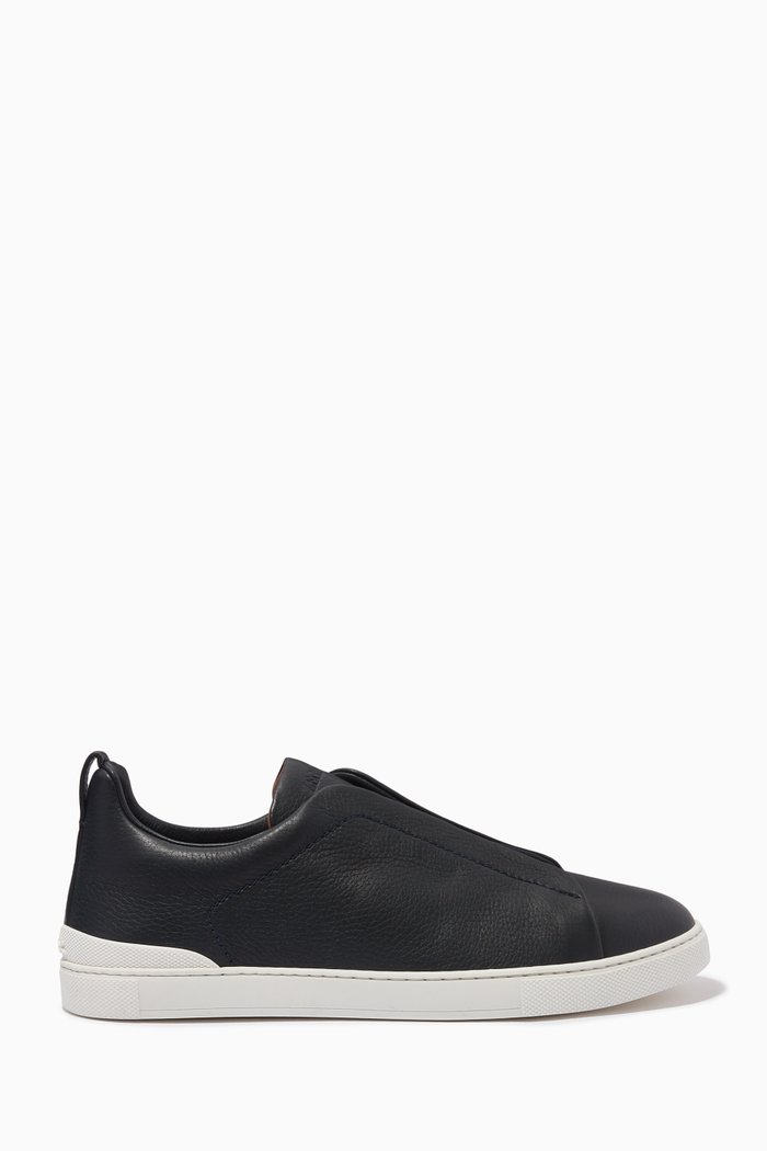 

Triple Stitch™ Low Top Sneakers in Deerskin Leather, Blue