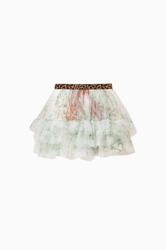 

Tiger Trap Frill Skirt in Cotton, Multicolour