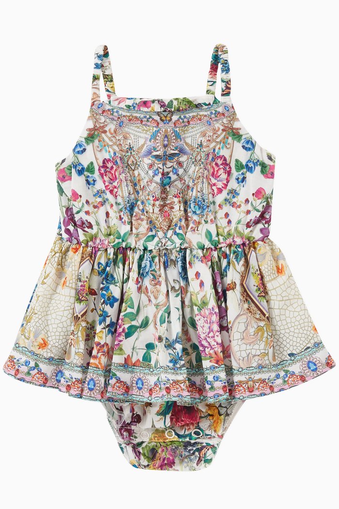 

Quees Bee Hive Dress with Bloomers in Cotton, Multicolour