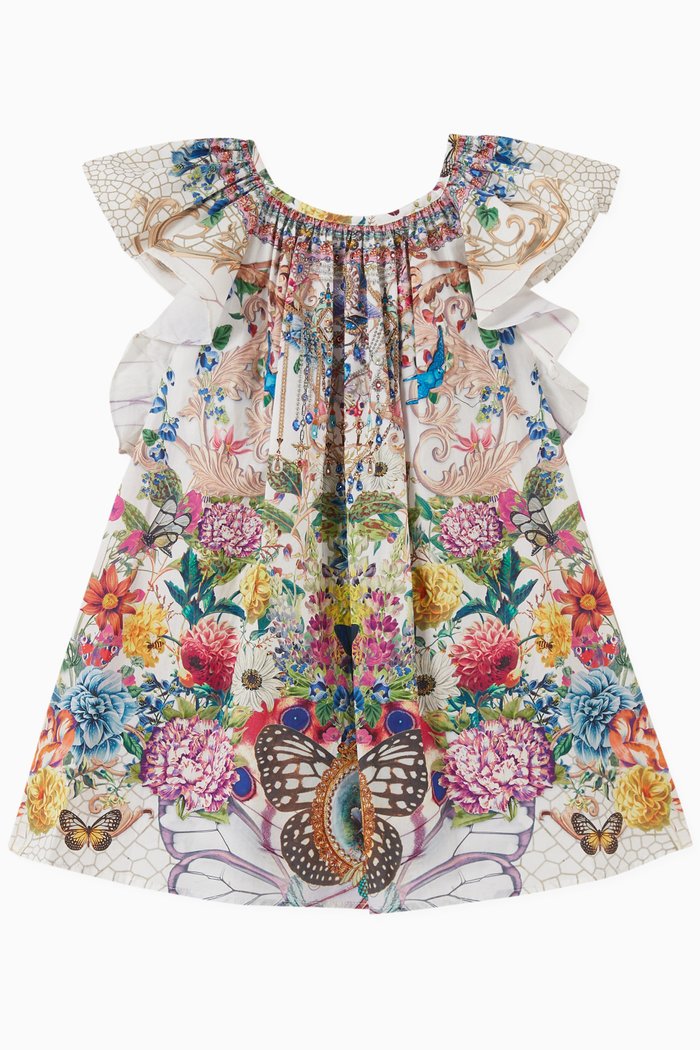 

Queens Bee Hive Printed Top in Cotton, Multicolour