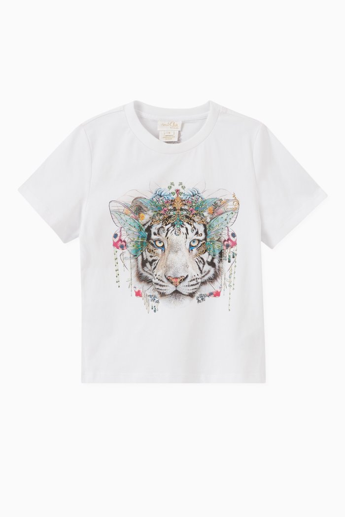 

Queens Bee Hive Printed T-shirt in Jersey, Multicolour