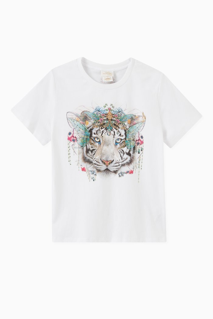 

Queens Bee Hive Printed T-shirt in Jersey, Multicolour