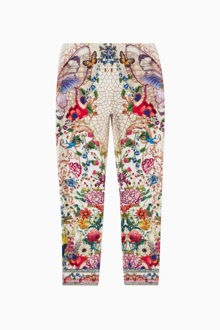 

Queens Bee Hive Printed Leggings in Viscose Jersey, Multicolour