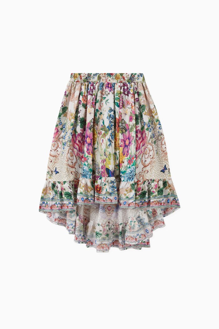 

Queens Bee Hive Printed Skirt in Cotton, Multicolour