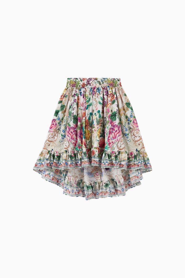

Queens Bee Hive Printed Skirt in Cotton, Multicolour