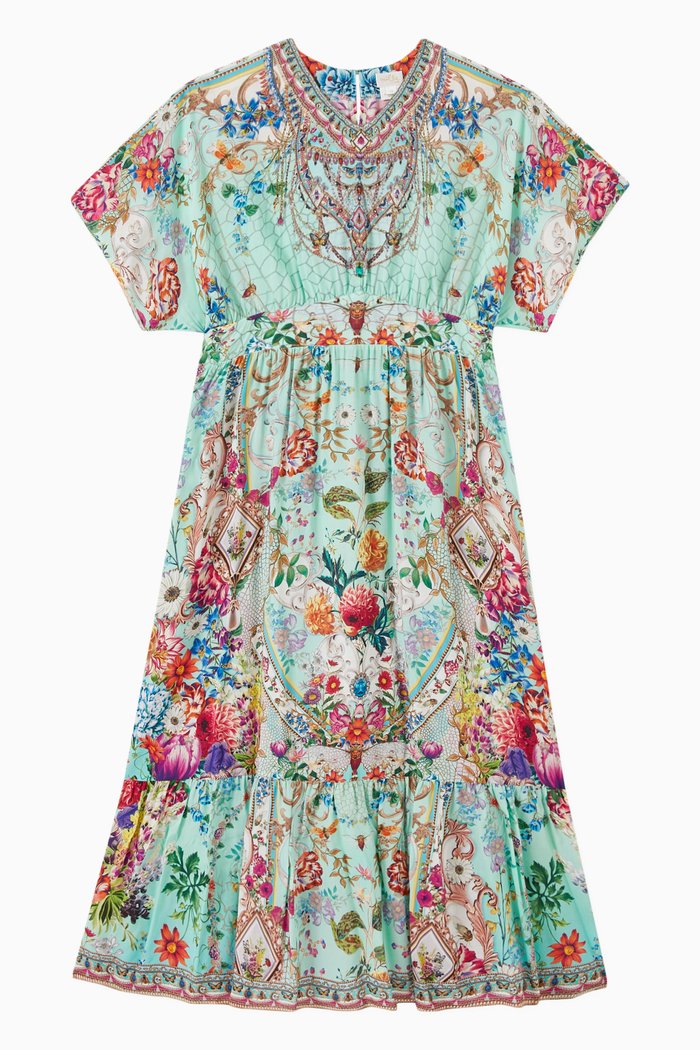 

Honey Printed Dress in Viscose, Blue