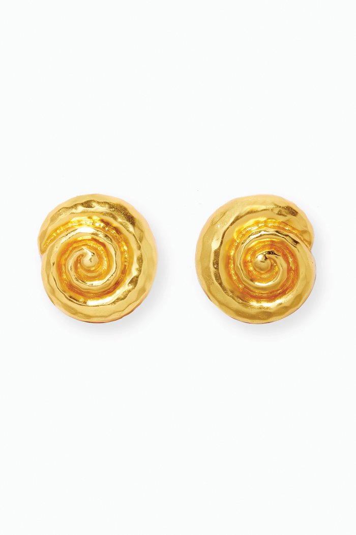 

Dini Spiral Clip Earrings in 24kt Gold-plated Brass