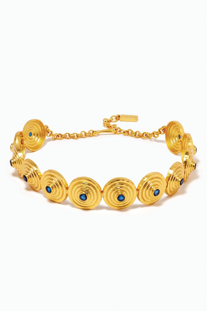 

Hera Quartz Choker in 24kt Gold Plating, Blue