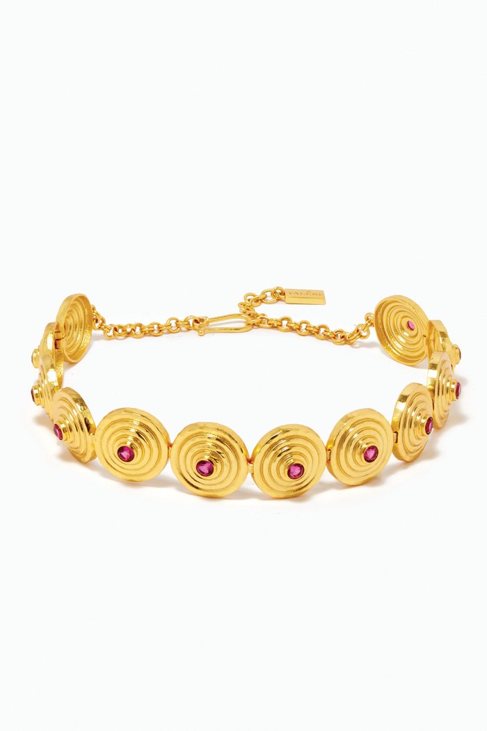 

Hera Quartz Choker in 24kt Gold Plating, Pink