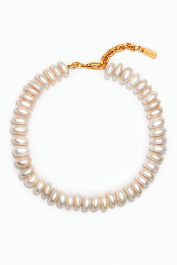 

Okeanos Pearl Choker in 24kt Gold-plated Brass, White