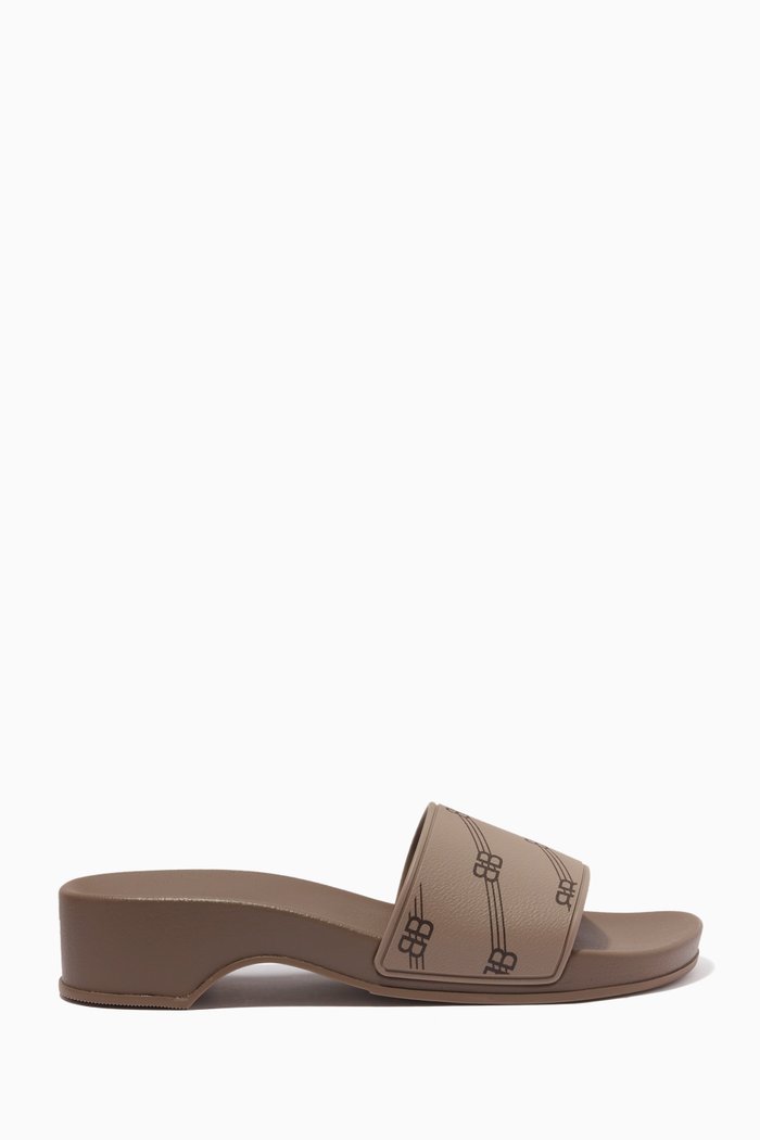 

Pool Clog Slide Sandals in BB Monogram Rubber, Neutral