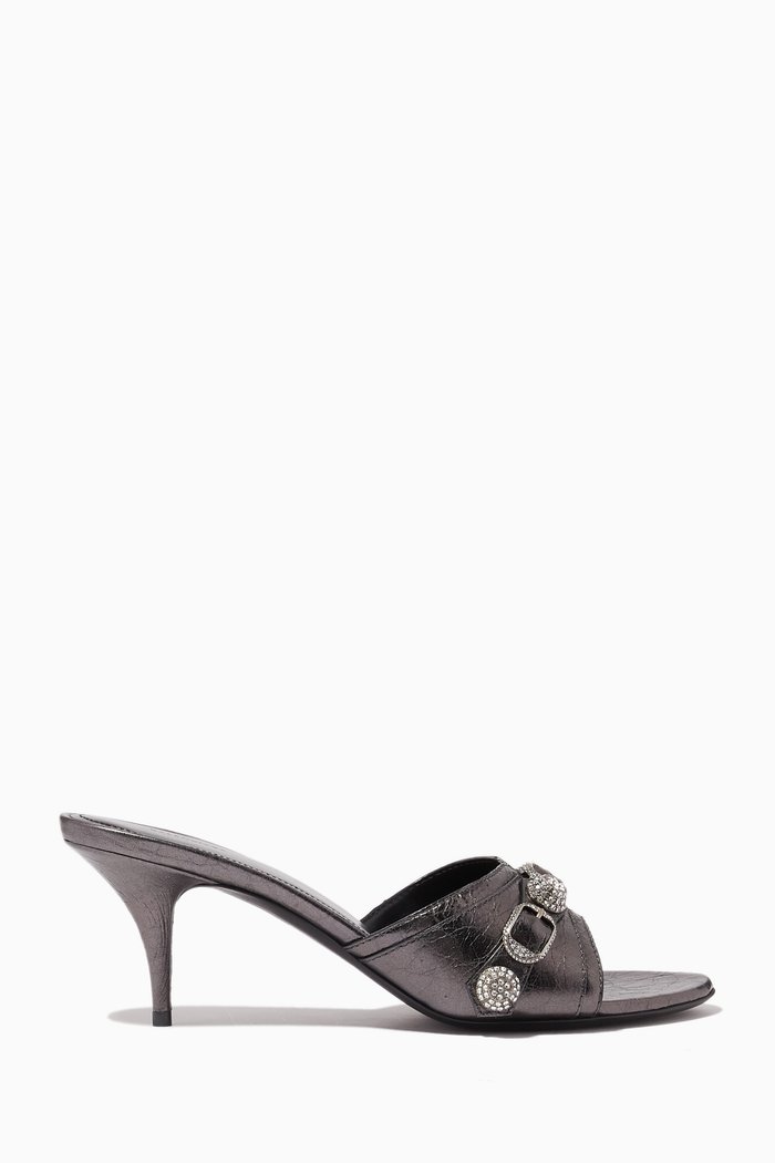 

Cagole 70 Sandals in Arena Lambskin, Silver