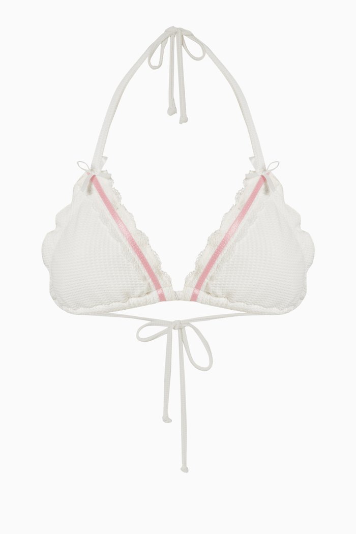 

x Gigi Hadid Tia Thermal Bikini Top, White