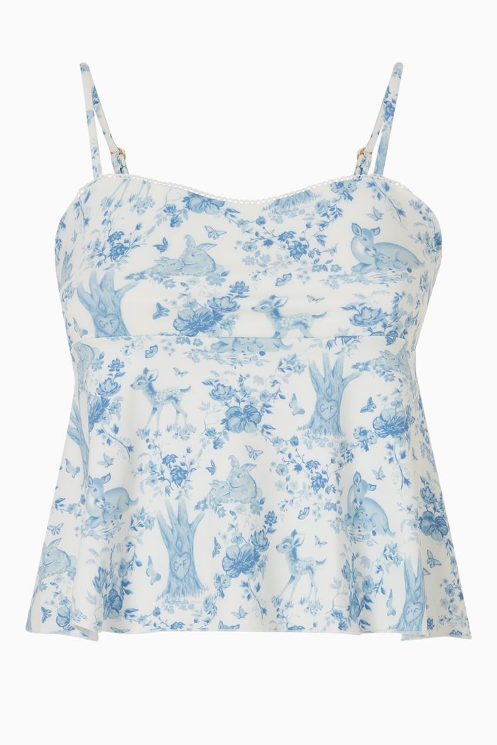 x Gigi Hadid Noura Tank Bikini Top, Blue