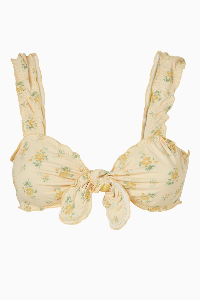 

x Gigi Hadid Colby Floral Bikini Top, Yellow