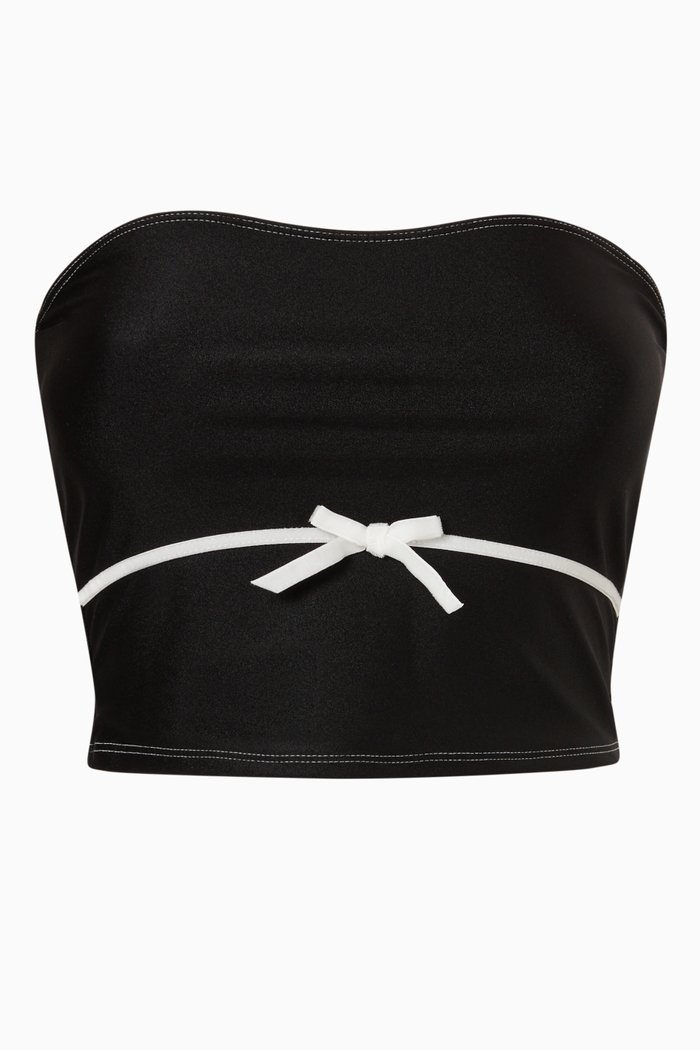 

x Gigi Hadid Peace Strapless Bikini Top, Black