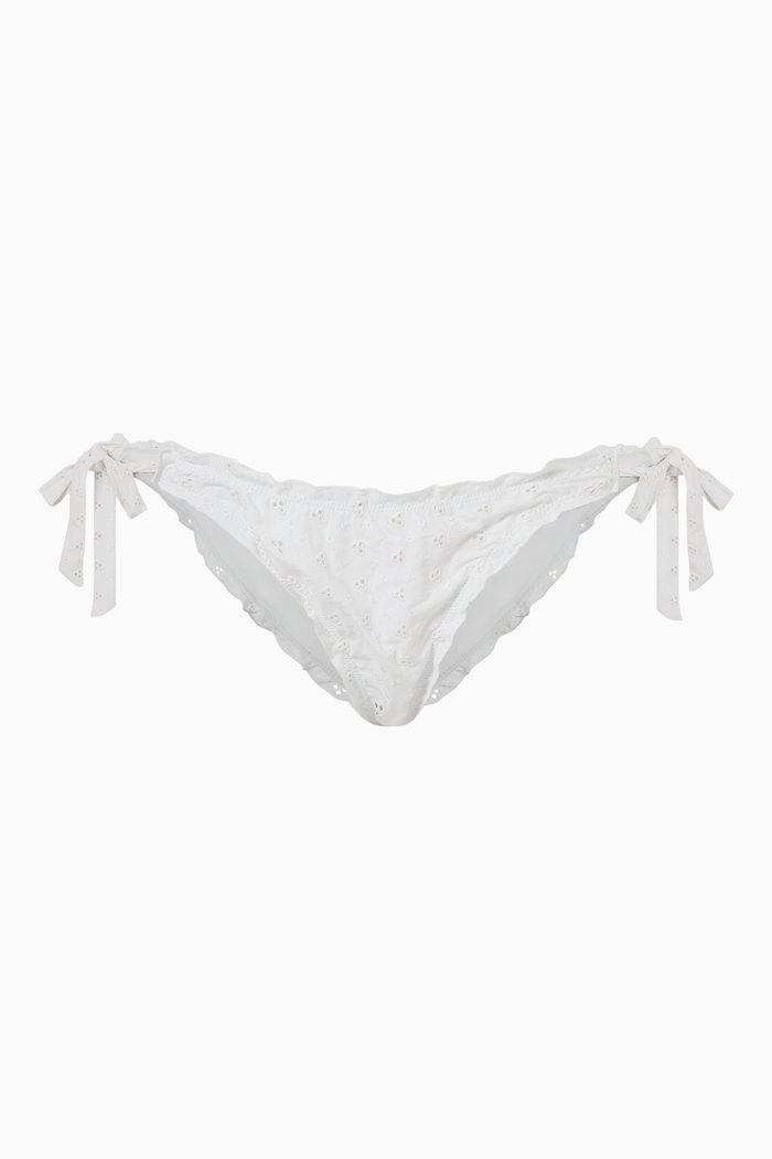 

x Gigi Hadid Colby Eyelet String Bikini Bottoms, White