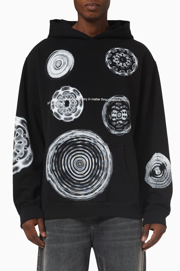 

Vibrations Regular Fit Hoodie in Cotton-fleece, Black