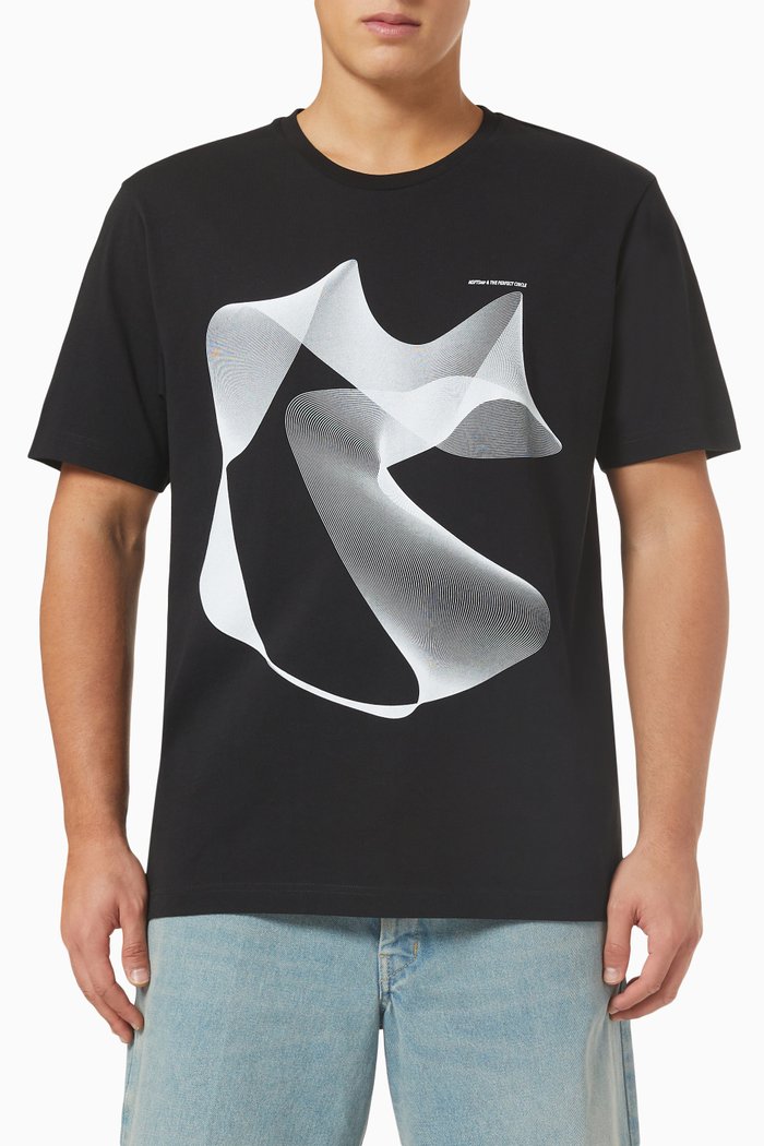 Formation Regular Fit T-shirt in Cotton-jersey, Black