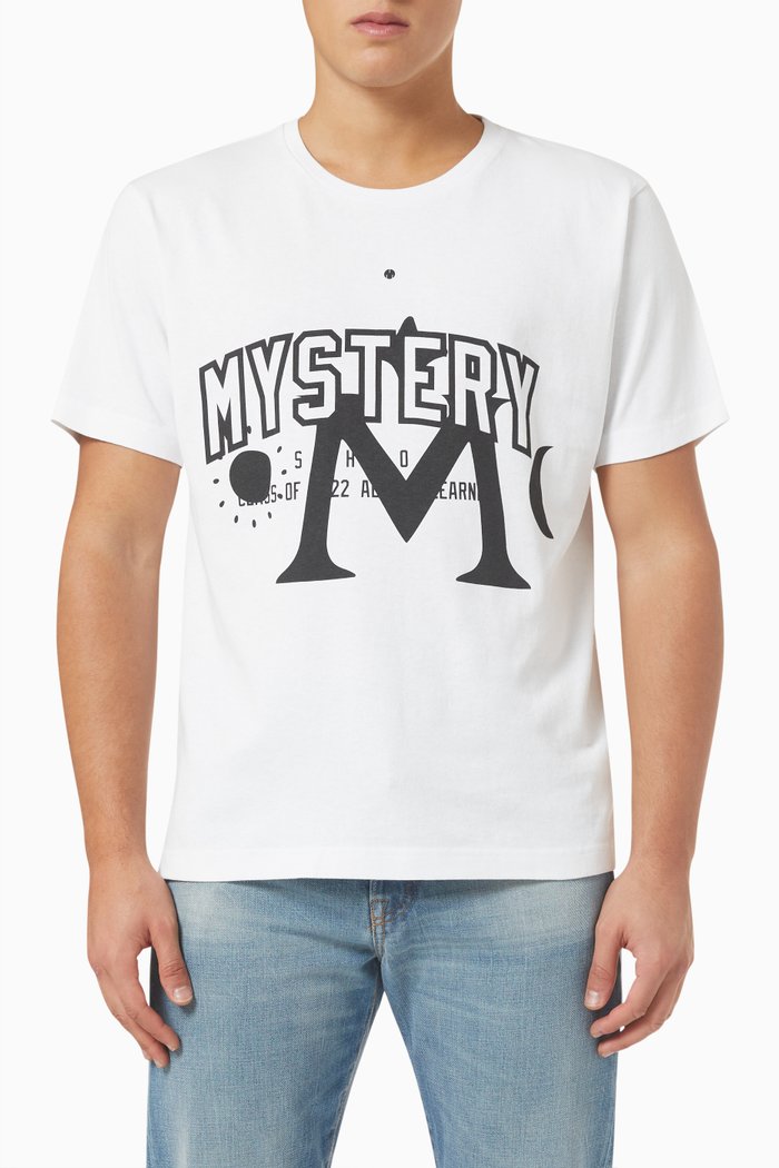 

Mystery School Regular Fit T-shirt in Cotton-jersey, White